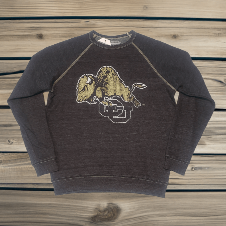 Black Raglan Fleece Classic Ralphie Crewneck