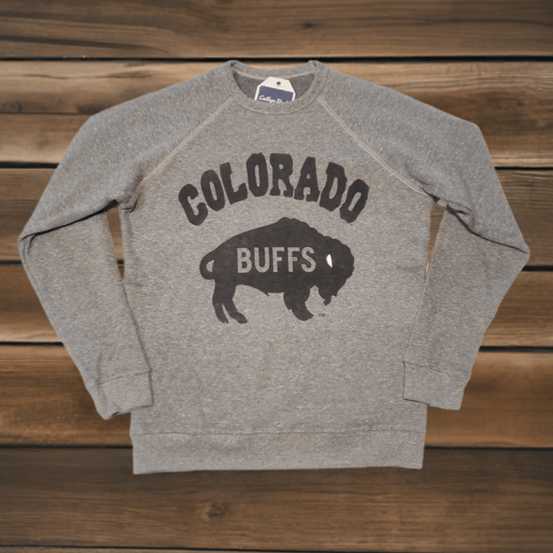 Gray Raglan Fleece Colorado Buffs Crewneck
