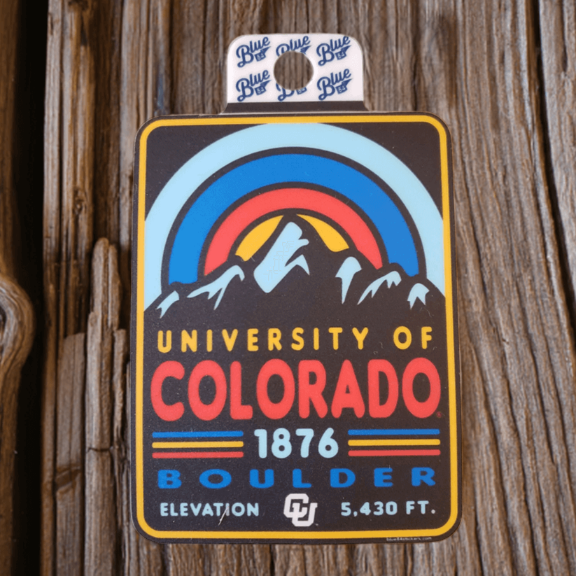 CU Boulder Colorful Mountains Sticker