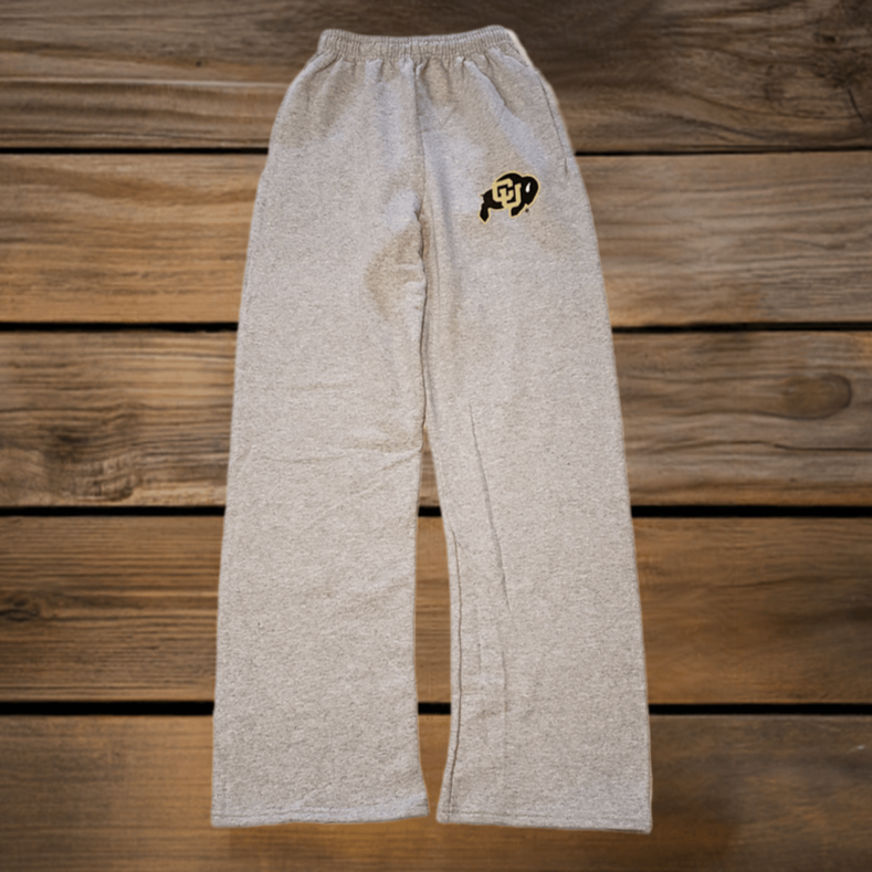 Colorado Buffaloes Open Botton Heather Gray Sweatpants