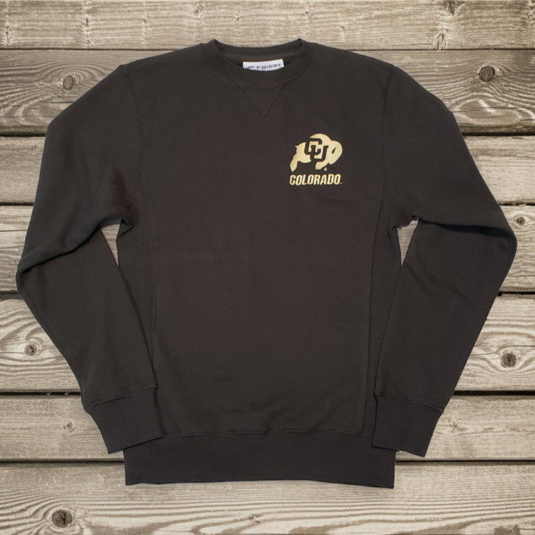 Colorado Buffaloes Sanded Fleece Crewneck with Embroidered Ralphie