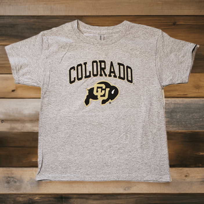cu boulder gear YOUTH Gray Colorado Buffaloes T-shirt – The Boulder Store