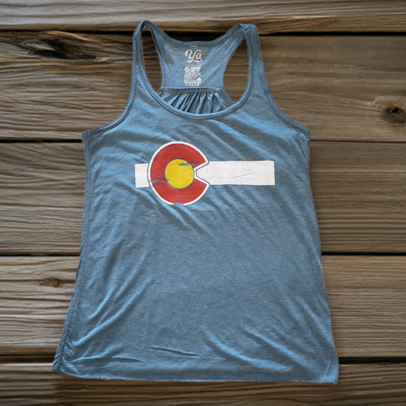 YoColorado Women's Colorado Flag Racerback Tank Top