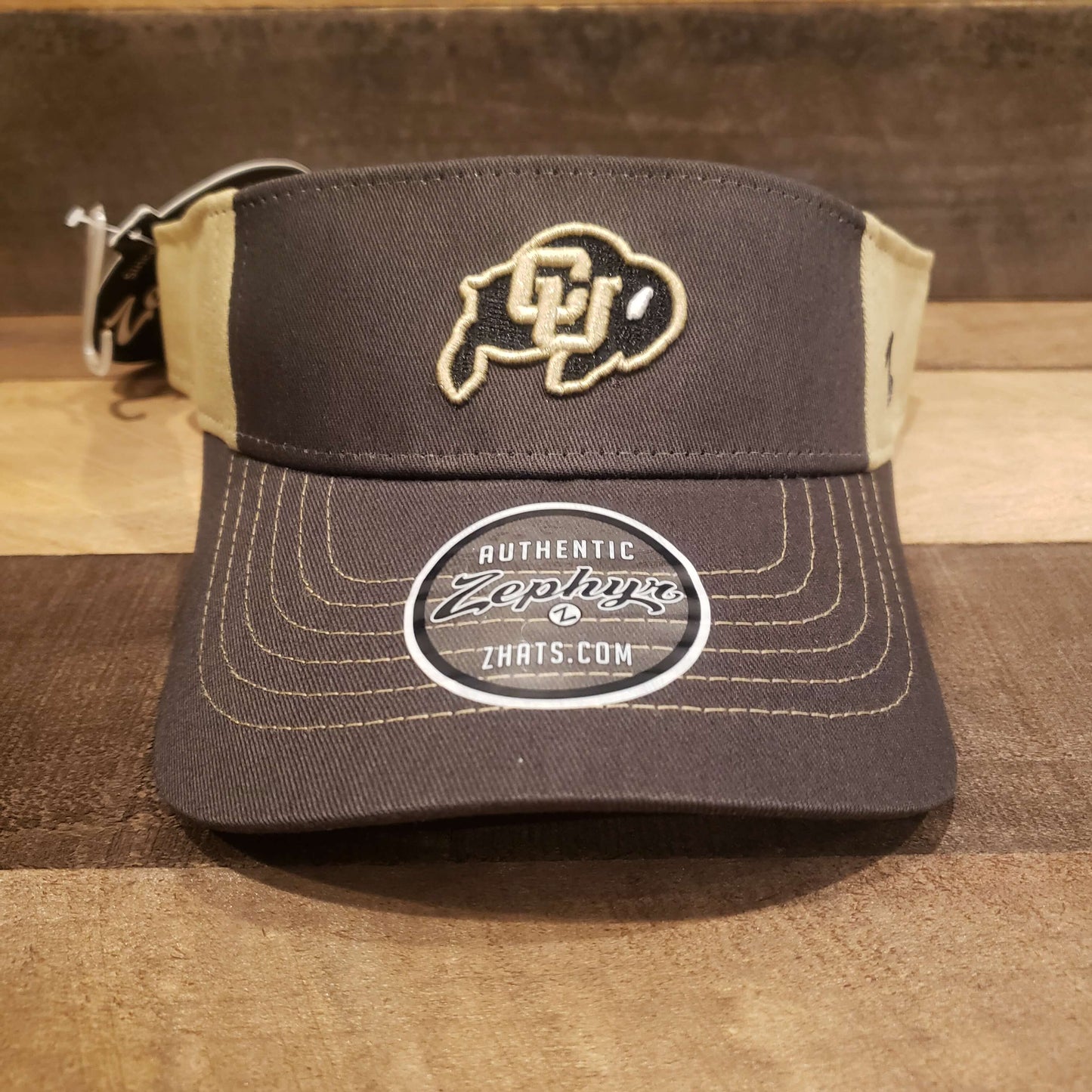 Zephyr Black and Gold CU Boulder Visor