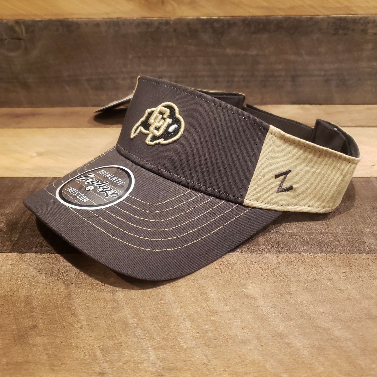Zephyr Black and Gold CU Boulder Visor
