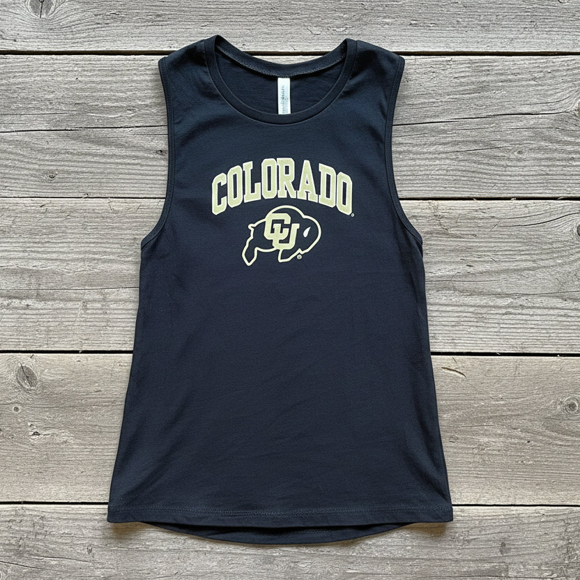Women's Bella Canvas Black Colorado Buffaloes Tank Top