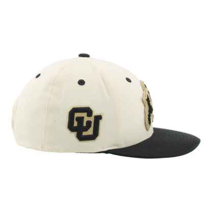 Ivory & Black Colorado Buffaloes Baseball Hat with Chenille Ralphie Logo
