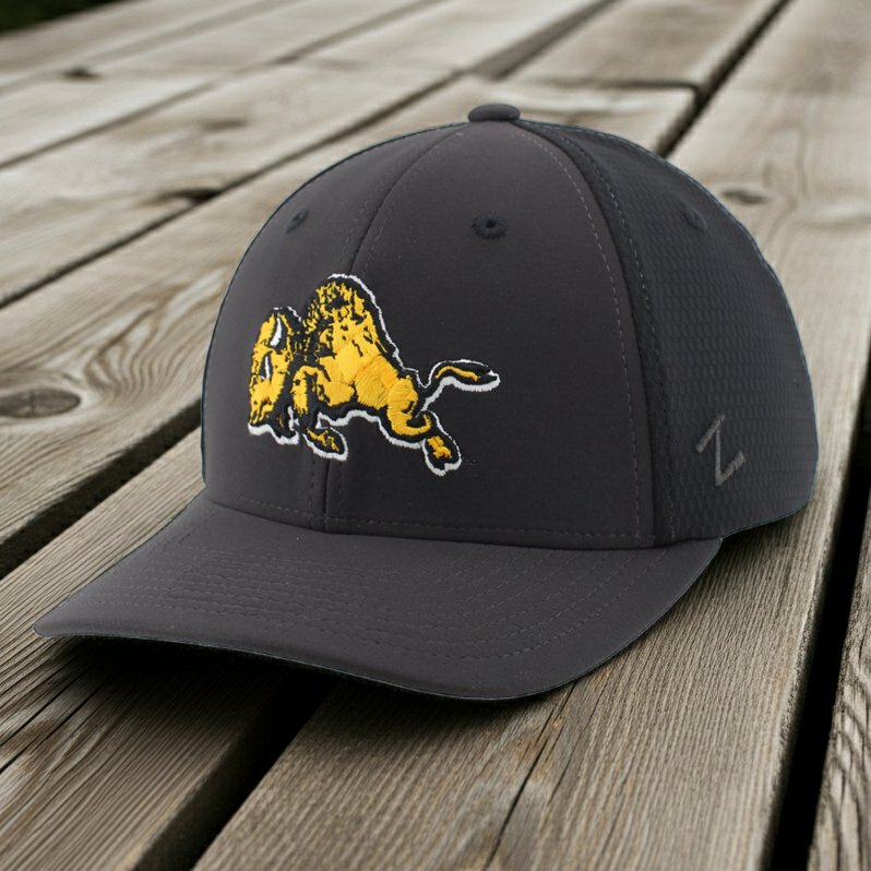 Zephyr Classic Ralphie Charcoal and Black Hex Mesh Trucker Hat