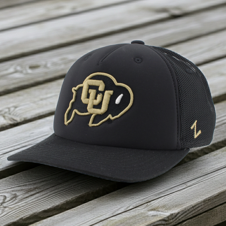 Colorado Buffaloes Black Foam Front Trucker