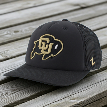 Colorado Buffaloes Black Foam Front Trucker