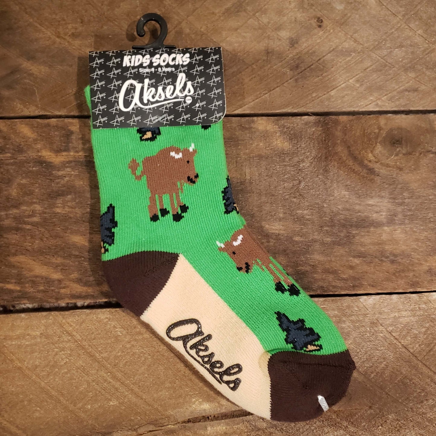 Green Buffalo Kids Socks