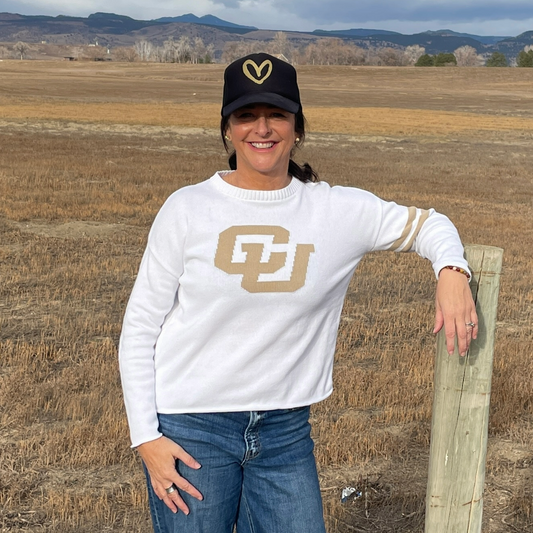 Colorado Buffaloes White Women's Sweater by Newport Knits