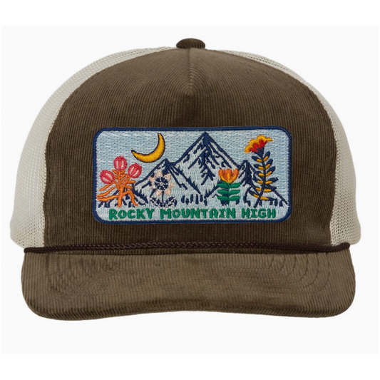 Taupe Rocky Mountain High Patch Corduroy Trucker Hat