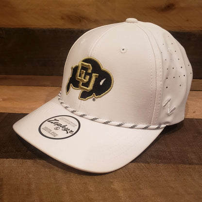 Zephyr Ace CU Boulder White Rope Hat with Cool Mesh