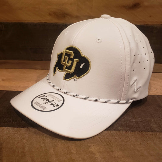 Zephyr Ace CU Boulder White Rope Hat with Cool Mesh